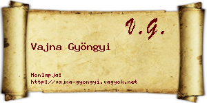 Vajna Gyöngyi névjegykártya